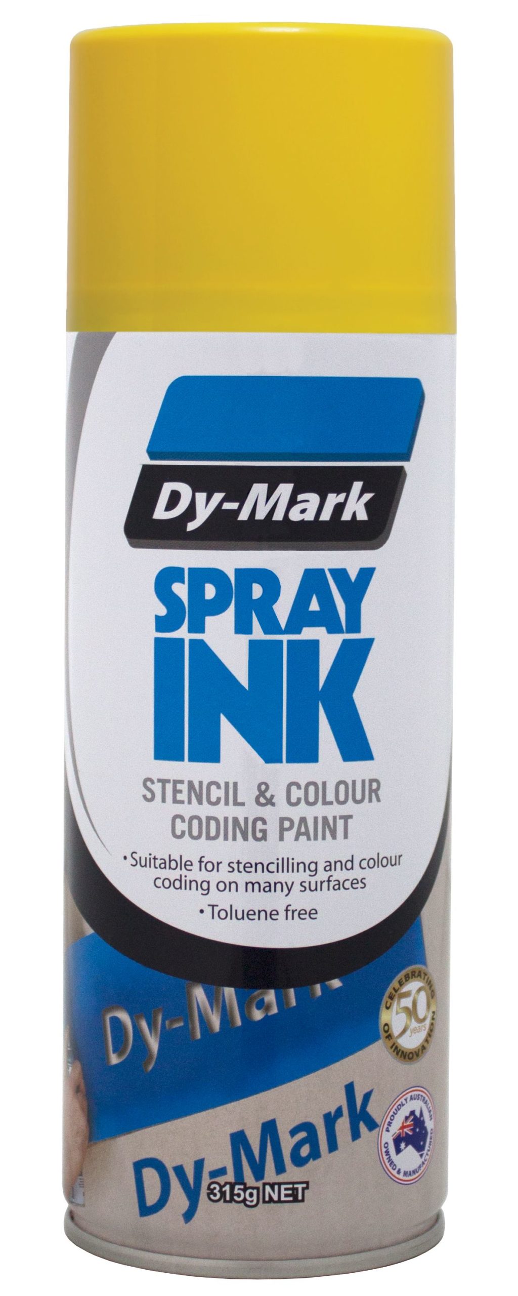 dymark yellow stencil spray ink